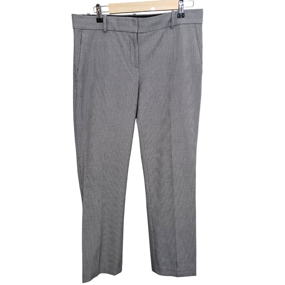 Ann Taylor‎ Houndstooth Straight Leg Pants Black White Women's Size 10 Casual